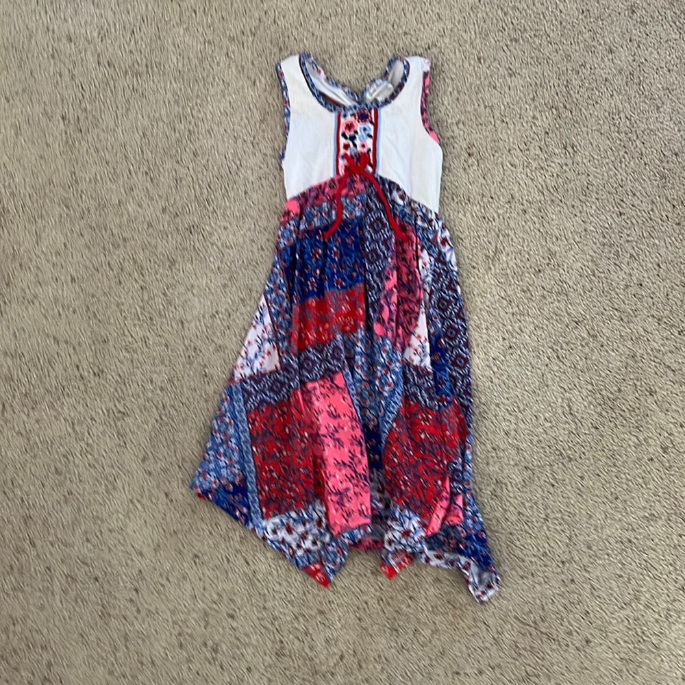 Girls red, white, and blue dress. Size:10.